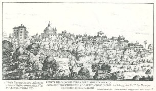 7. Giovan Battista Falda, Panoramic View of Ariccia, 1667, Etching on paper, Palazzo Chigi, Ariccia.