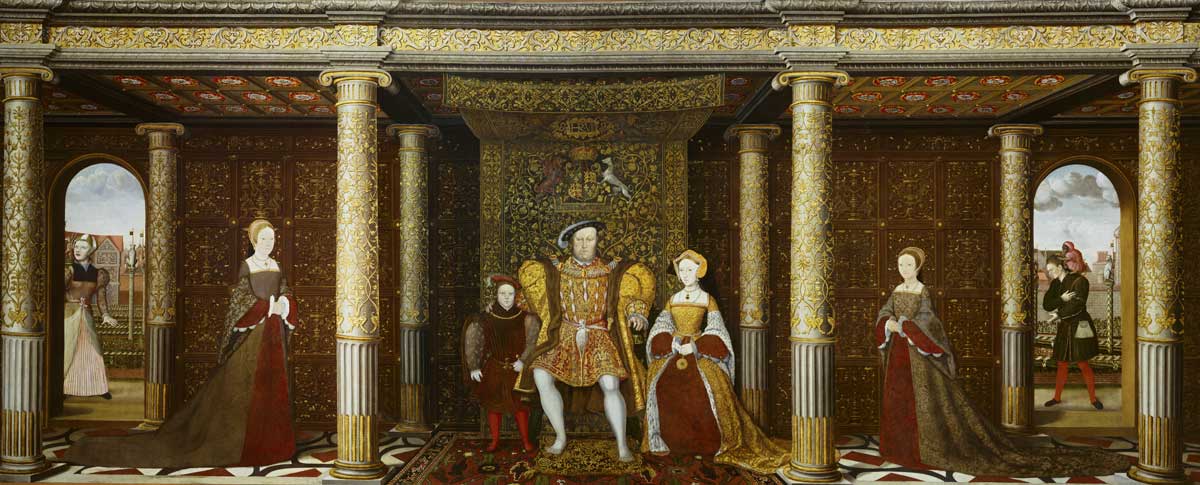 the family of Henry VIII, c.1545. The figure on the far left is thought to be Jayne Foole.
