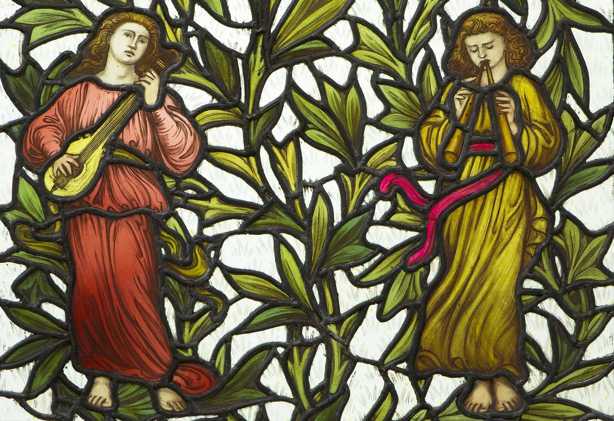 “Two Minstrels” Stained Glass