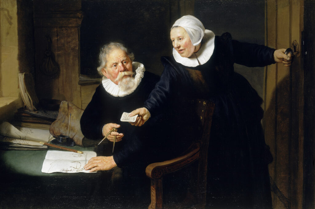 The Shipbuilder and his Wife by Rembrandt, a rare painting only able to be seen during a Buckingham Palace visit.